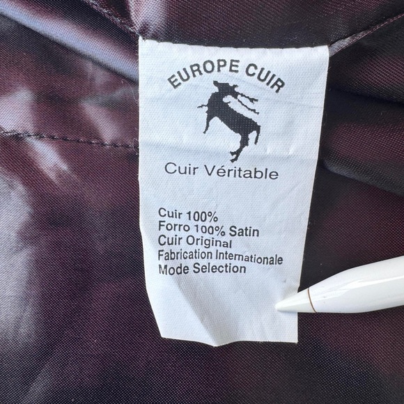 CREACIONES MALLORCA BLACK LEATHER LONG JACKET 42 WOMENS - Picture 7 of 11